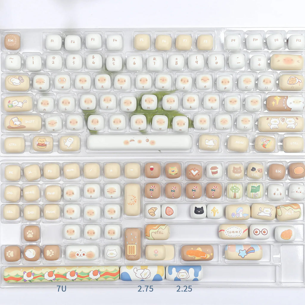 Mechanical keyboard replacement key caps in marching past colour with PBT construction