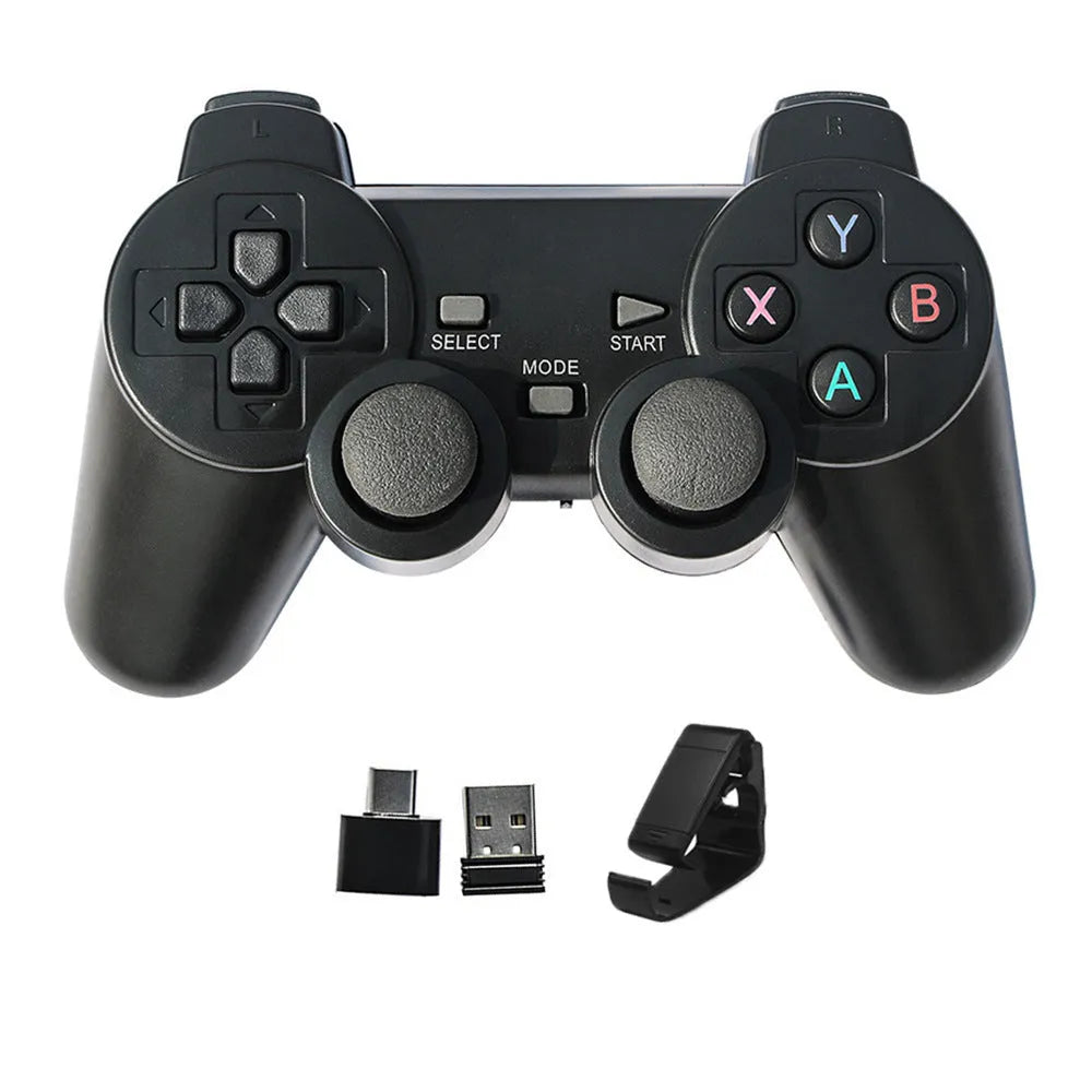 Classic Black 2.4G wireless gamepad controller with USB receiver for PC, Android TV and STEAM gaming