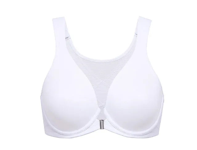 Ultra-thin seamless back-shaping bra for chubby girls, polyester, adjustable, sizes 75B-95G.