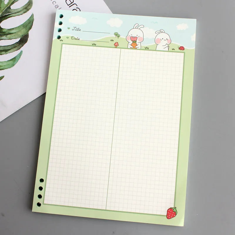 B5 loose-leaf notebook with coloured PP plastic shell and refill paper