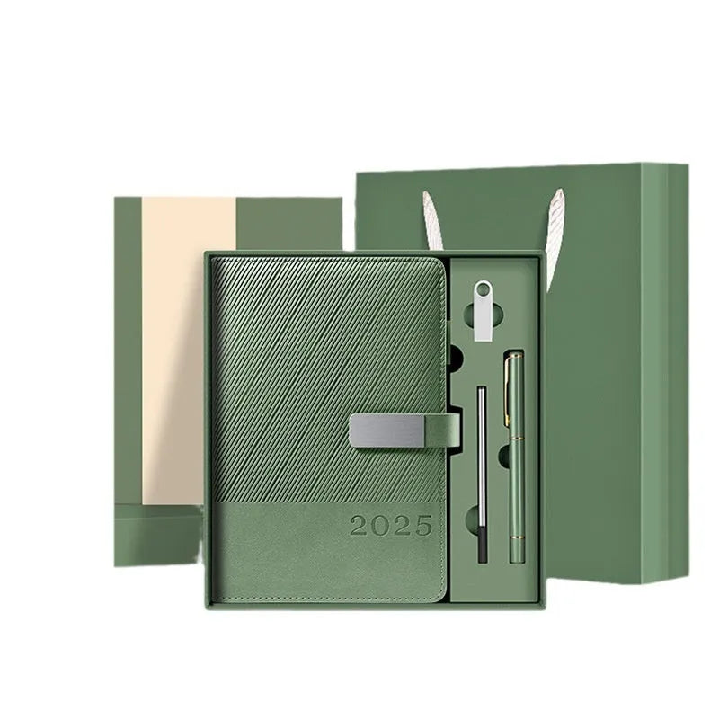 A5 thick notepad with striped PU leather cover in one of eight colour options