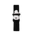Panda themed plush black steering wheel cover and matching shoulder pad set