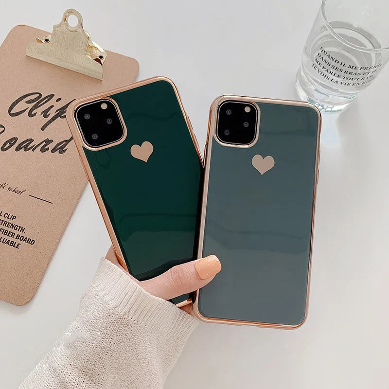 Solid colour TPU back cover phone case for iPhone in blue, claret, pink, or green.