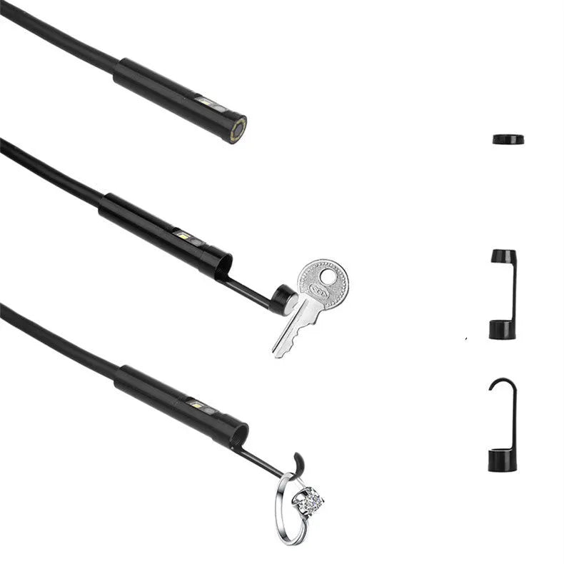 Wireless dual lens endoscope camera with 5.5mm and 8mm waterproof probes for smartphone inspection