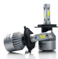 S2 car LED headlight bulb with COB chip, 8000 lumens, 6500K, 360-degree beam, aviation aluminium cooling fan