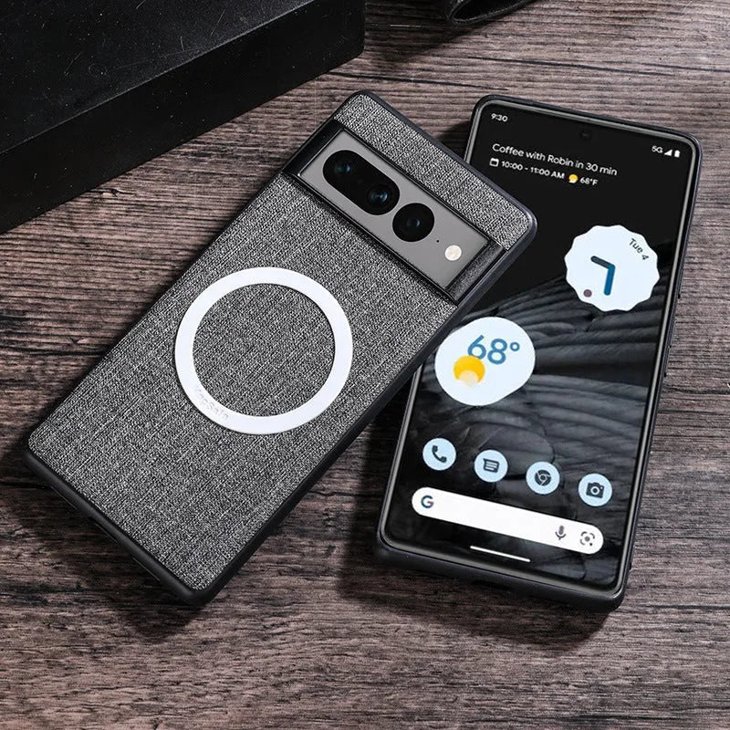 Google Pixel magnetic PC phone case in black showing device coverage and slim profile