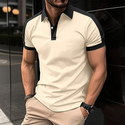 Premium men's short sleeve polo shirt in a variety of vibrant colors and casual summer styles