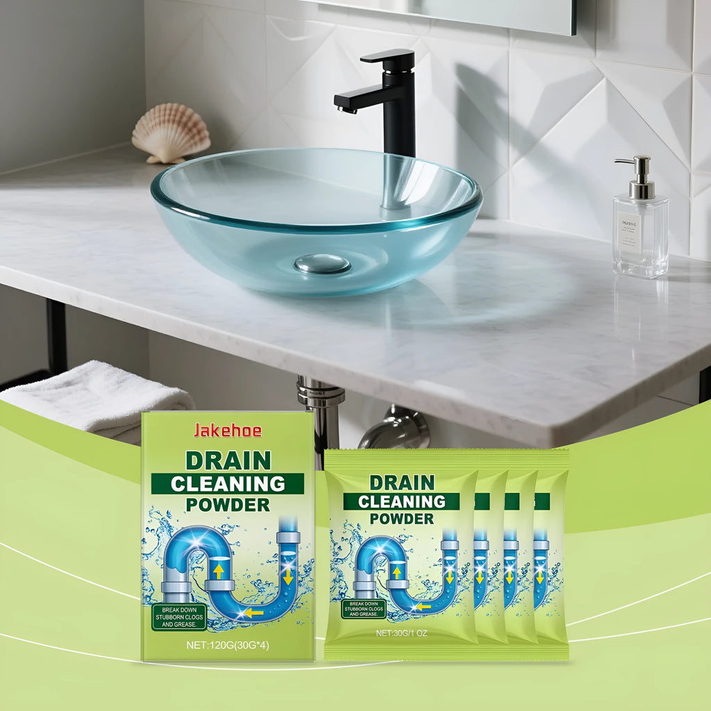 120g container of drain cleaning powder for household sink, shower, toilet, and pipe blockages