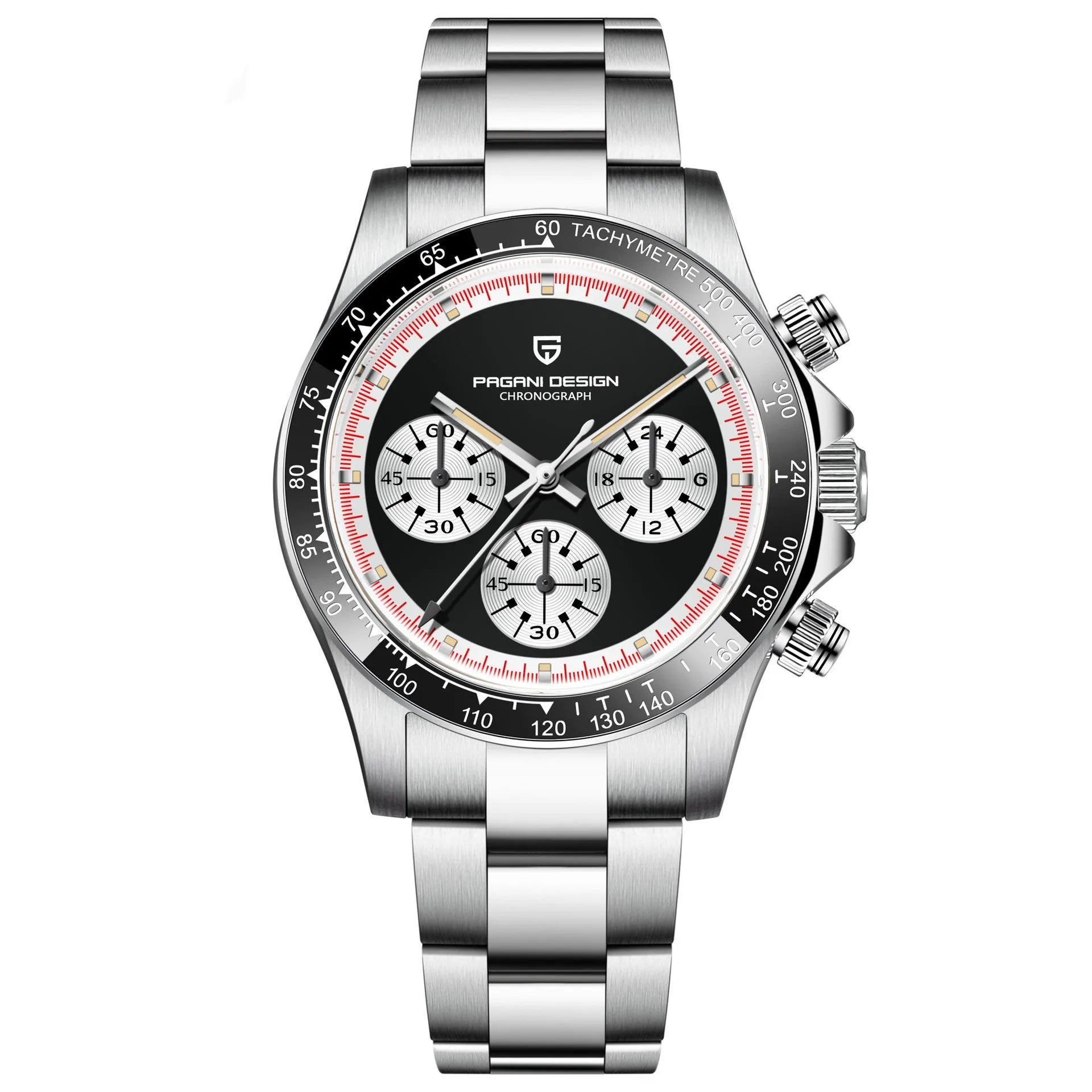 Berjani men's chronograph watch with stainless steel bracelet and 40mm dial