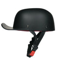 ABS half helmet open face scooter helmet in bright black with smiling face graphic