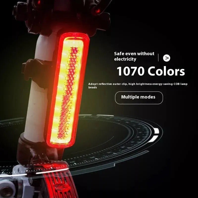USB rechargeable bicycle light with colourful LED made from PC material for cycling safety