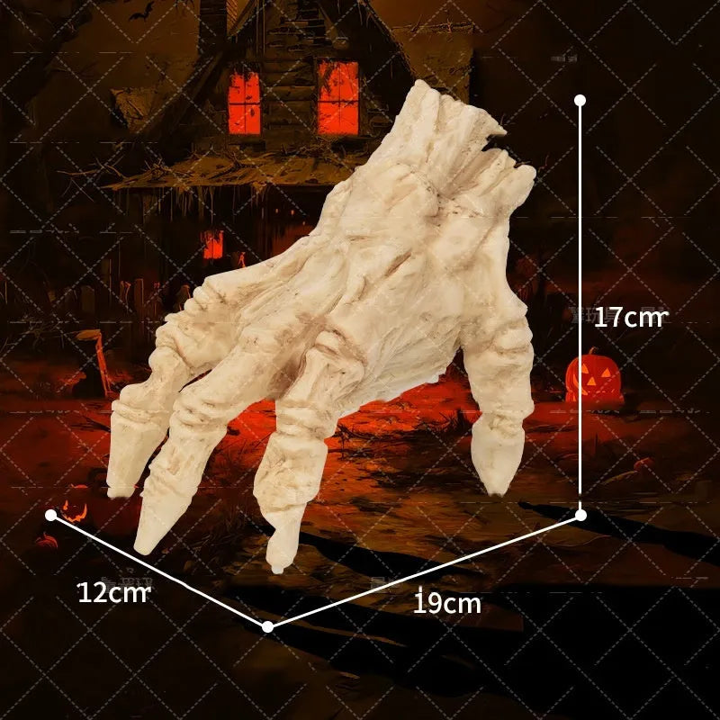 Halloween electric luminous crawling hand with warm light and spooky sound, animated zombie hand decoration
