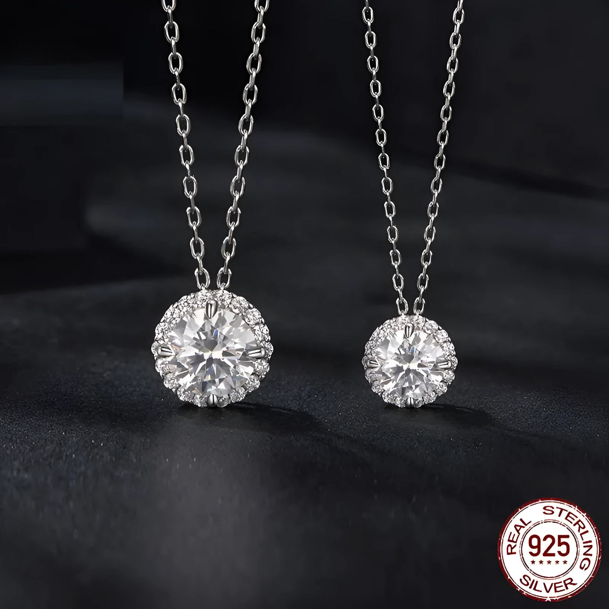S925 silver clavicle chain necklace on a woman, O-ring chain, adjustable length 21-50cm, electroplated finish