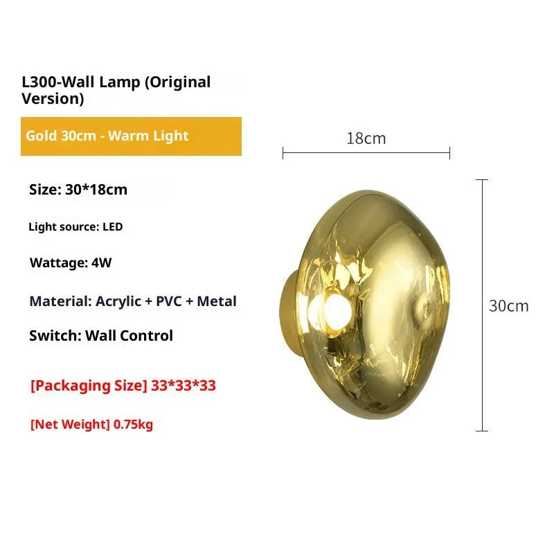 Modern creative lava wall lamp in 30cm x 18cm with acrylic lampshade, Nordic style and 220V voltage.