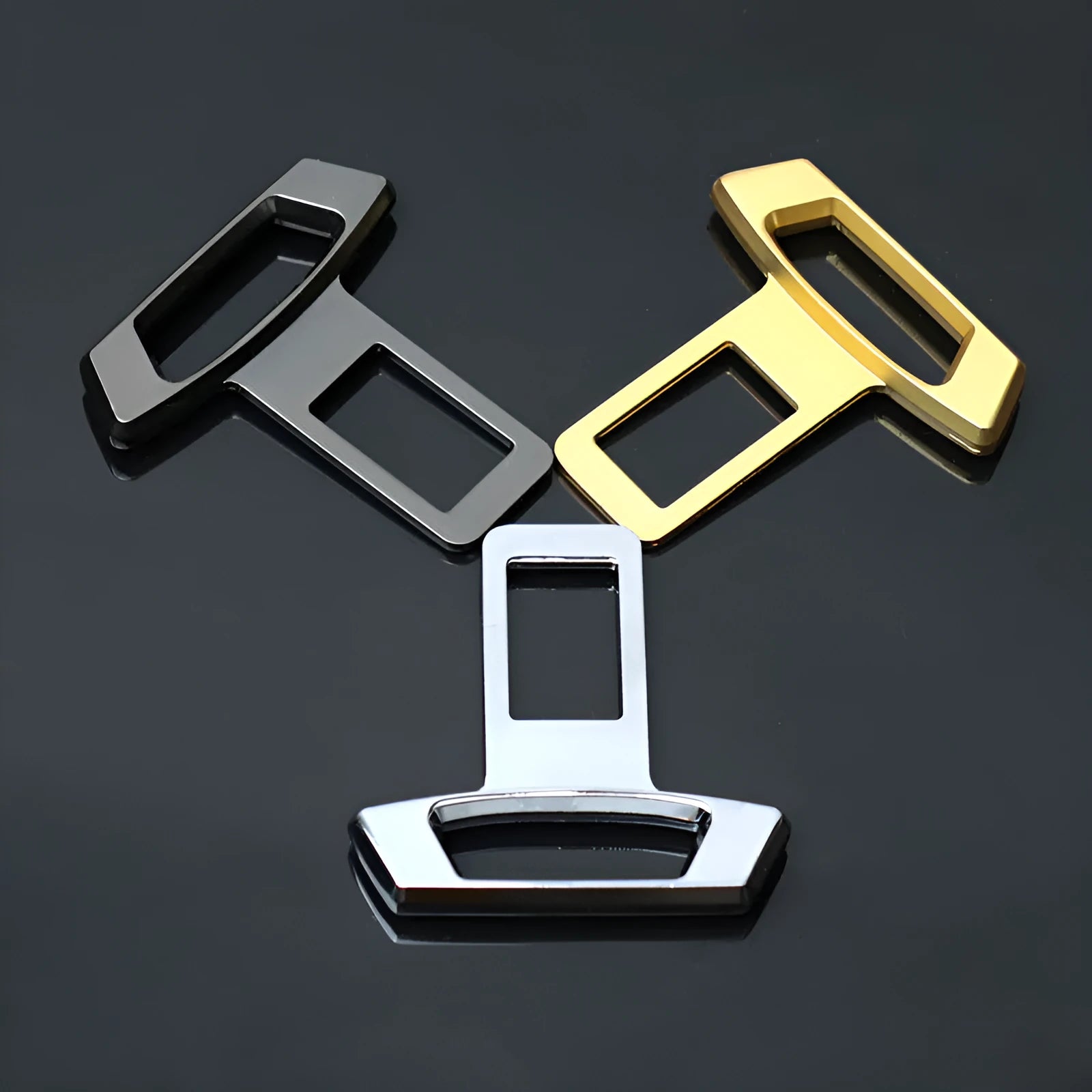 Metal car interior silencer insert component in matte black, gold, or silver finishes