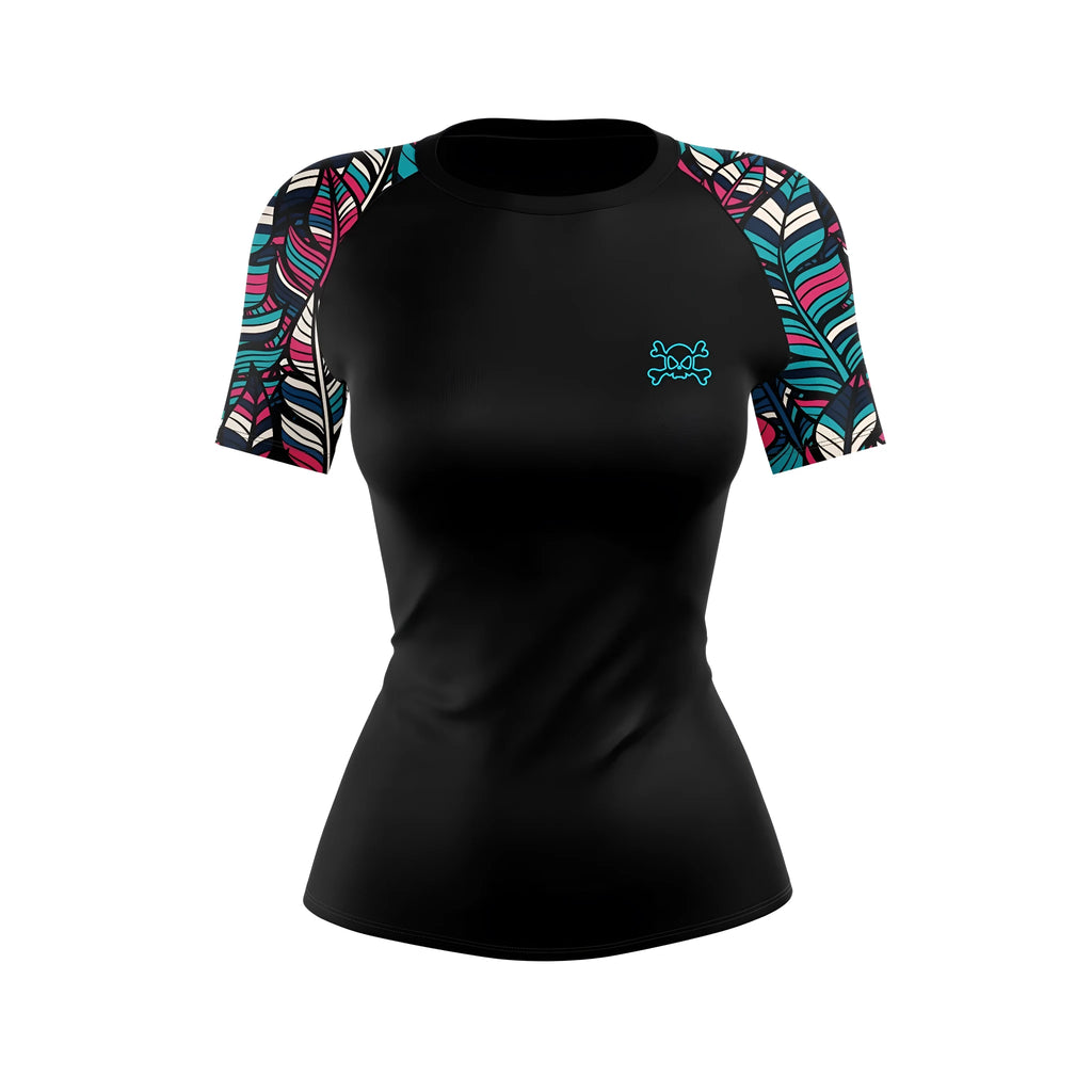 Women's boho top set with floral print, long sleeve and short sleeve tops in relaxed fit size S