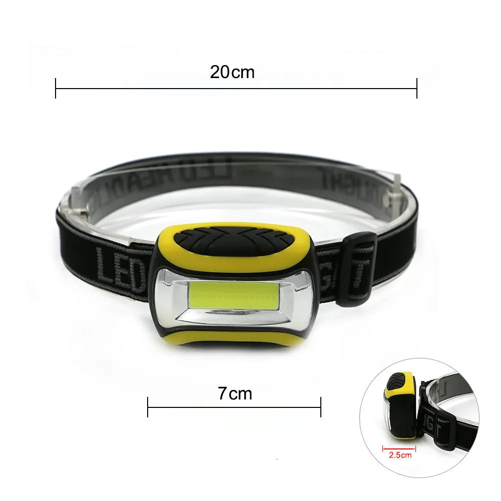 Yellow Major three-speed COB headlamp for outdoor night riding and mountaineering