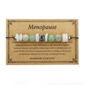 A handcrafted women's bracelet with geometric stone beads in colour 3906 on a wrist.
