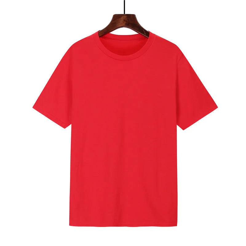 Men's loose fit cotton T-shirt in black with short sleeves, showing printing detail