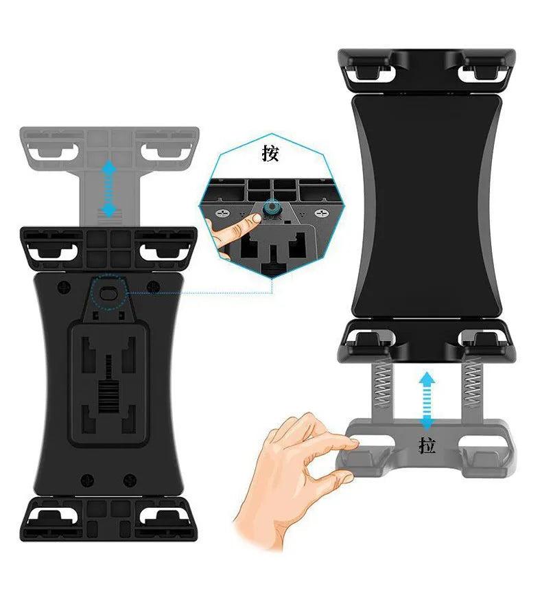 Black ABS plastic bicycle handlebar mount for smartphones and tablets