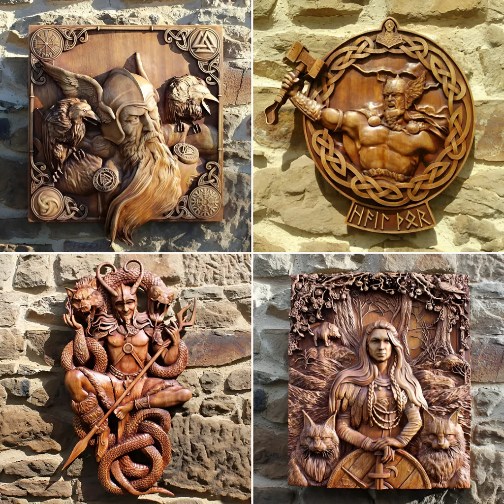 Icon Home acrylic wall hanging panel featuring Norse mythology character Odin 23x22cm
