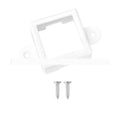 White plastic protective cover for LED light bracket, dimensions 1.7cm by 6cm.