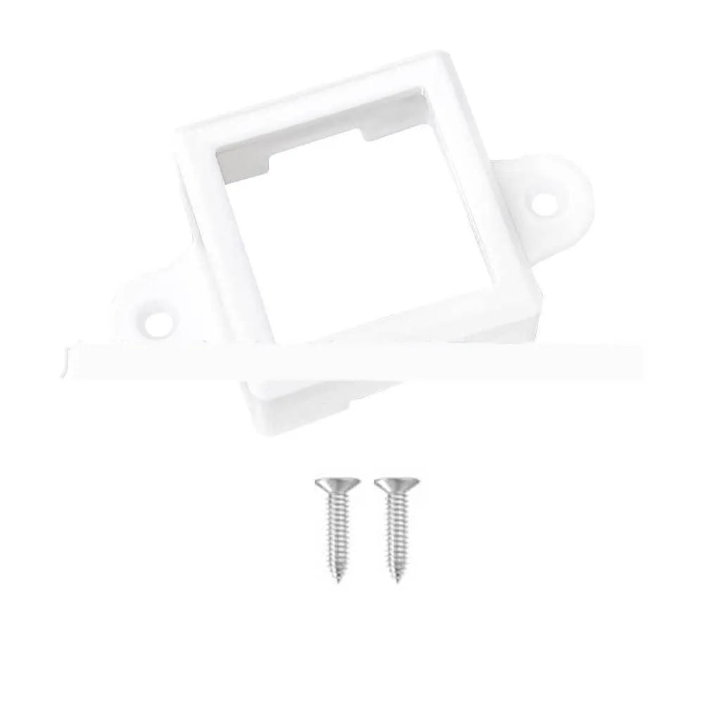 White plastic protective cover for LED light bracket, dimensions 1.7cm by 6cm.
