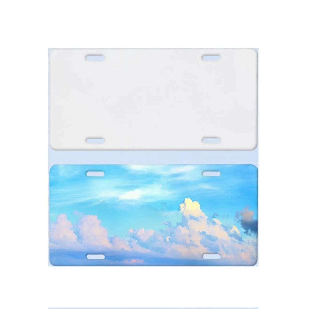 White aluminium licence plate blank sheet measuring 30.3 by 15 centimetres
