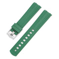 20mm wide watch strap in multiple colours featuring a silver-toned buckle.