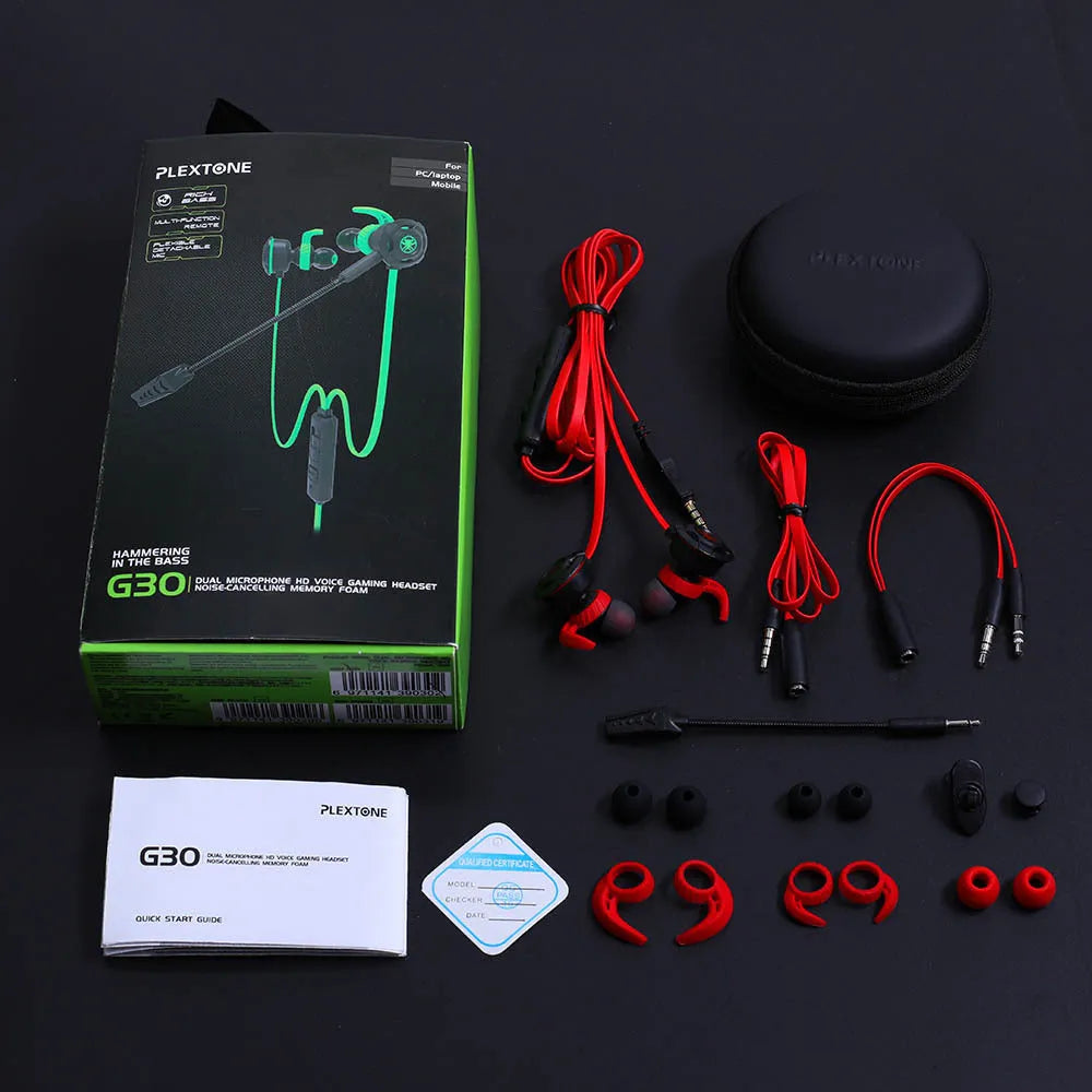 Shuangmai wired in-ear computer gaming headset in black colour with 1.5 metre cable