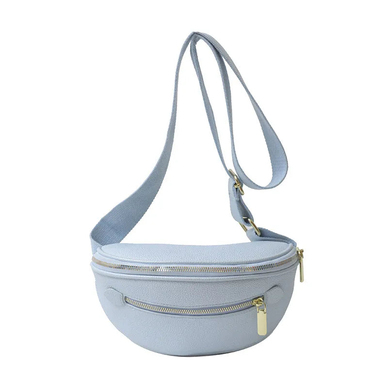 Retro women's single shoulder crossbody bag in PU leather with stitched detail, black colour, front view