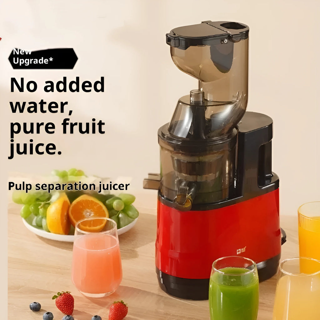 High-power multi-functional juice extractor with vertical screw rod and small caliber slag juice separation