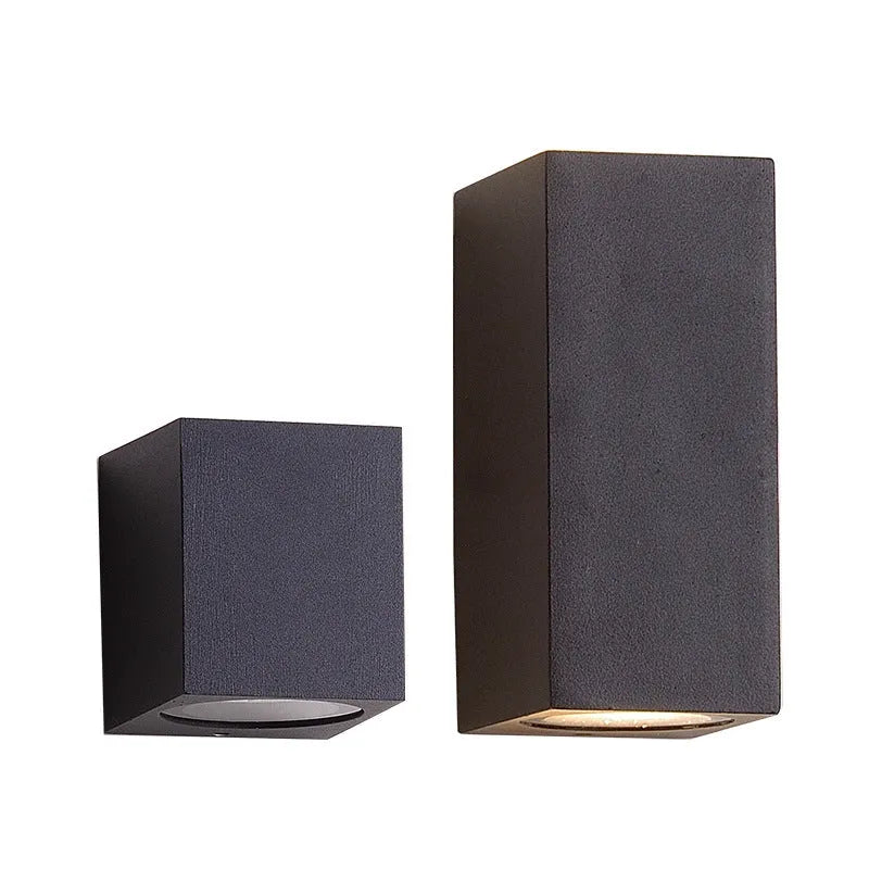 Villa outdoor LED waterproof wall lamp square 5W single head warm white