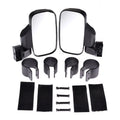 Pair of black universal rearview mirrors for UTV and ATV in plastic and glass, independent packaging