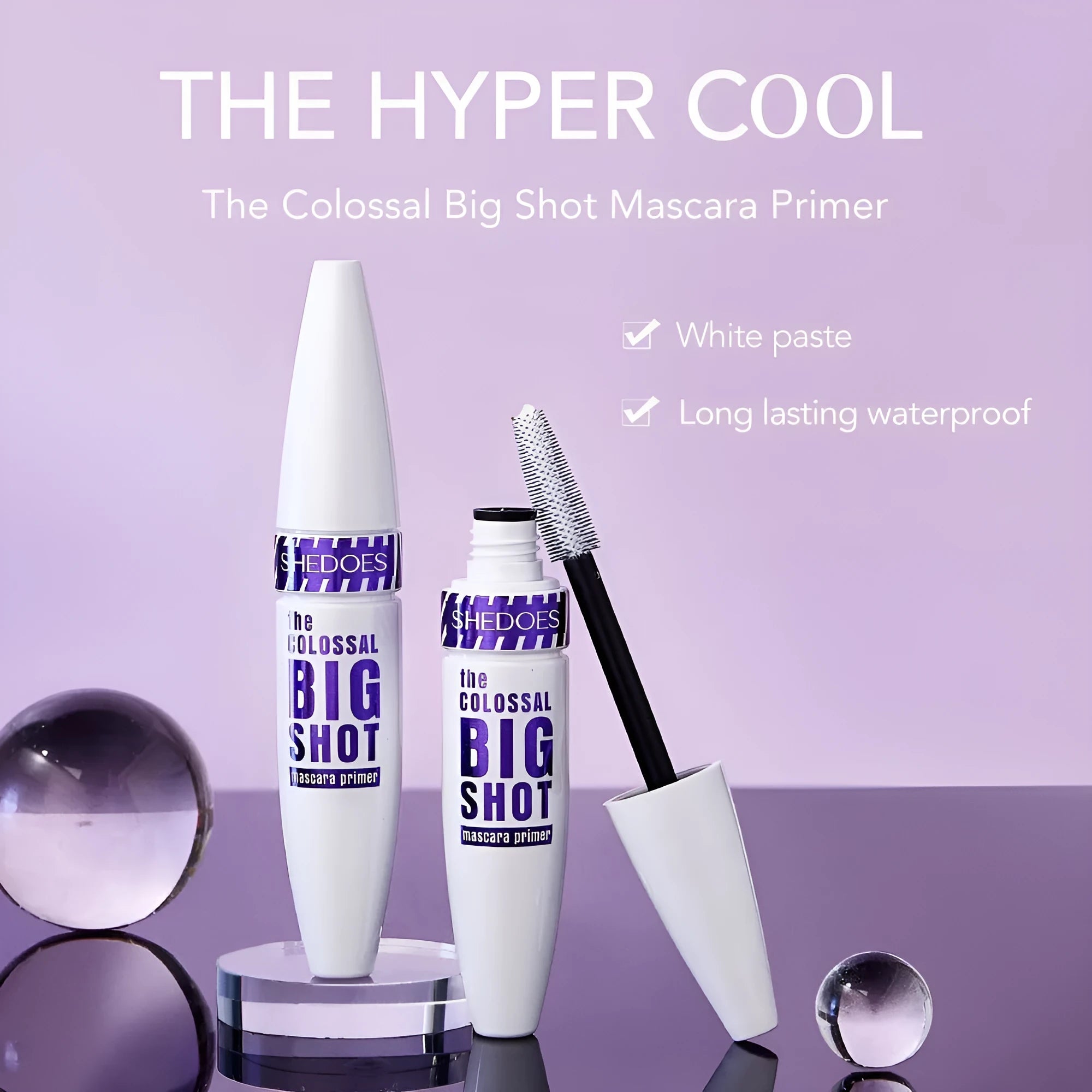 White waterproof mascara tube with 10ml sweat-proof quick-drying formula