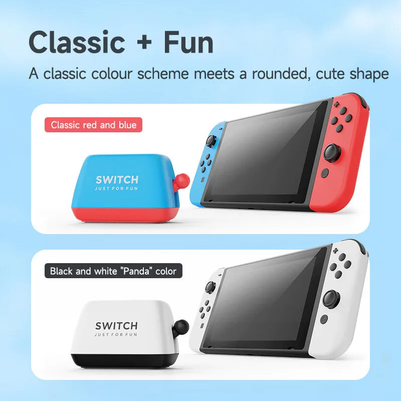 Green Nintendo Switch game card storage box with silicone base on a table