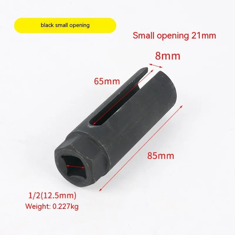 Black chromium vanadium steel oxygen sensor sleeve for 22mm sensors.
