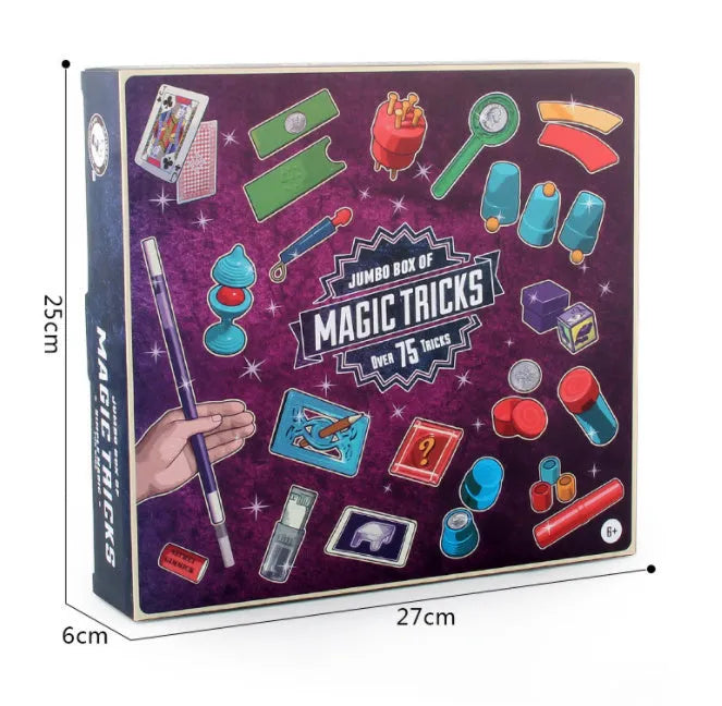 Children's magic toy set with plastic props in carton packaging for ages 3-7 years