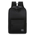 Black sports backpack with USB charging port showing curved shoulder straps and organisational compartments