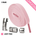 Press lock elastic shoelaces with 8mm widened flat design in various colours