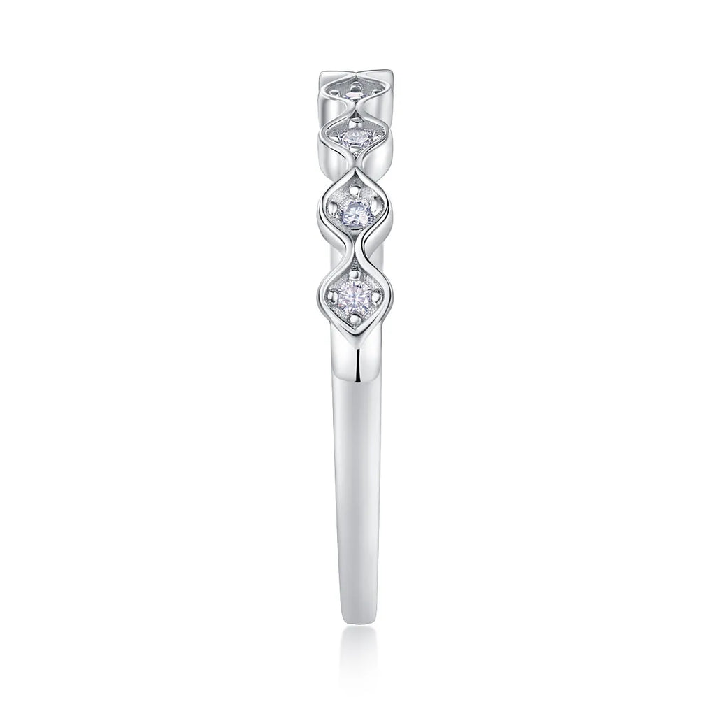 Moissanite wedding ring set S925 silver platinum-plated with GRA certificate gift box sizes 5-9