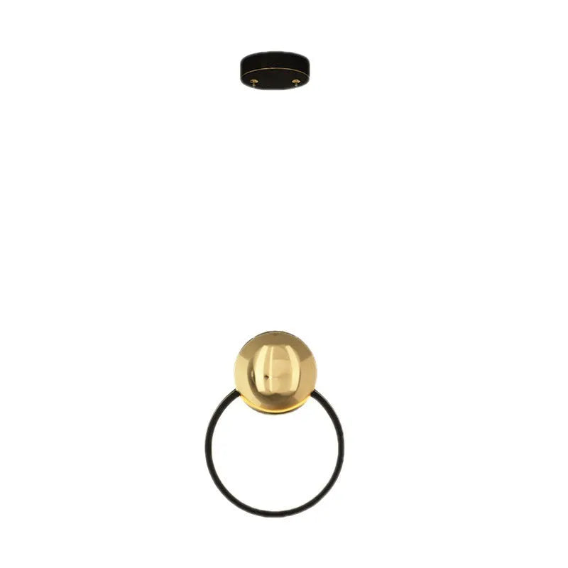 All copper fishing line LED chandelier in black with adjustable height for bedroom study