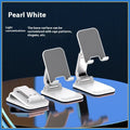 Universal folding aluminium phone desktop stand with weighted base in four colour options