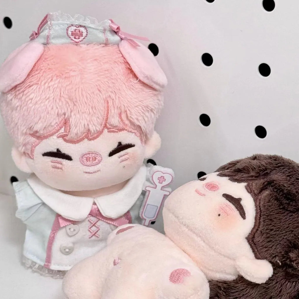 10cm non-attribute cotton doll clothes little nurse suit for small dolls on white background