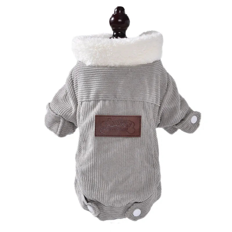 Lambswool dog vest with fleece lining in grey or pink colour, sizes XS to XXL