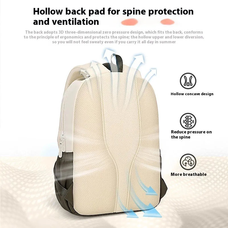 Leisure travel backpack in khaki colour with curved shoulder straps and 20-35L capacity