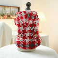 Red plaid polyester trench coat for pets with sizing from XS to XL