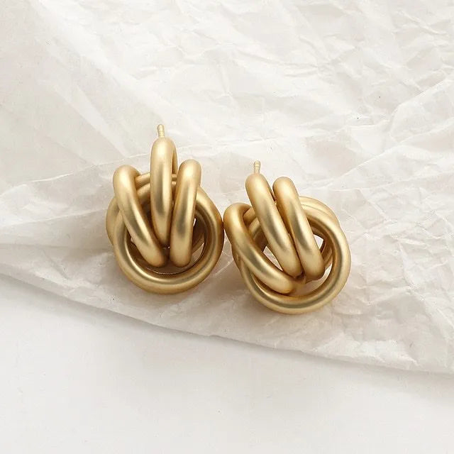 Women's geometric simulated pearl alloy earrings in gold colour with multiple style options A to R