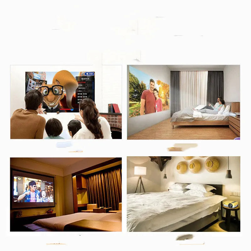 Z6 yellow smart WiFi Android projector with LED lens, 1024x600 resolution, 30-120 inch projection