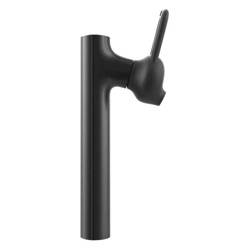Compact black and white wireless Bluetooth V4.1 headset earpiece showing scale.